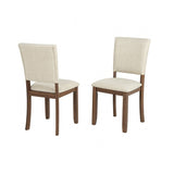 Oberto Walnut/Beige Side Chair (4/CTN)