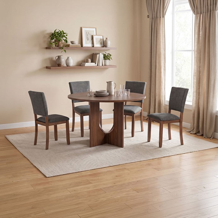 Oberto Walnut/Gray 5-Piece Dining Room Set