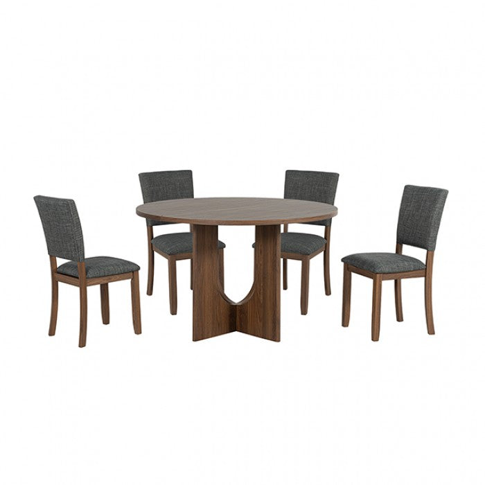 Oberto Walnut/Gray 5-Piece Dining Room Set