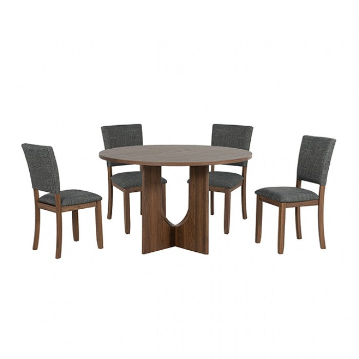 Oberto Walnut/Gray 5-Piece Dining Room Set