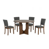 Oberto Walnut/Gray 5-Piece Dining Room Set