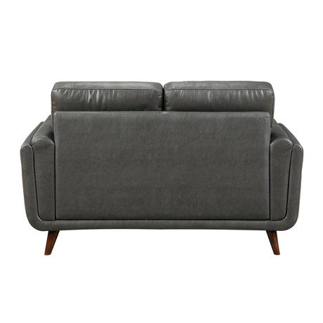 Slate Dark Gray Leather 2-Piece Living Room Set by Homelegance at Eve Furniture
