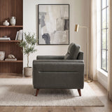 Slate Dark Gray Leather Chair by Homelegance at Eve Furniture