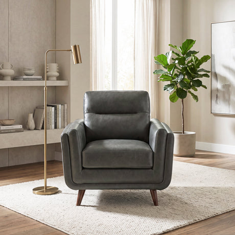 Slate Dark Gray Leather Chair by Homelegance at Eve Furniture