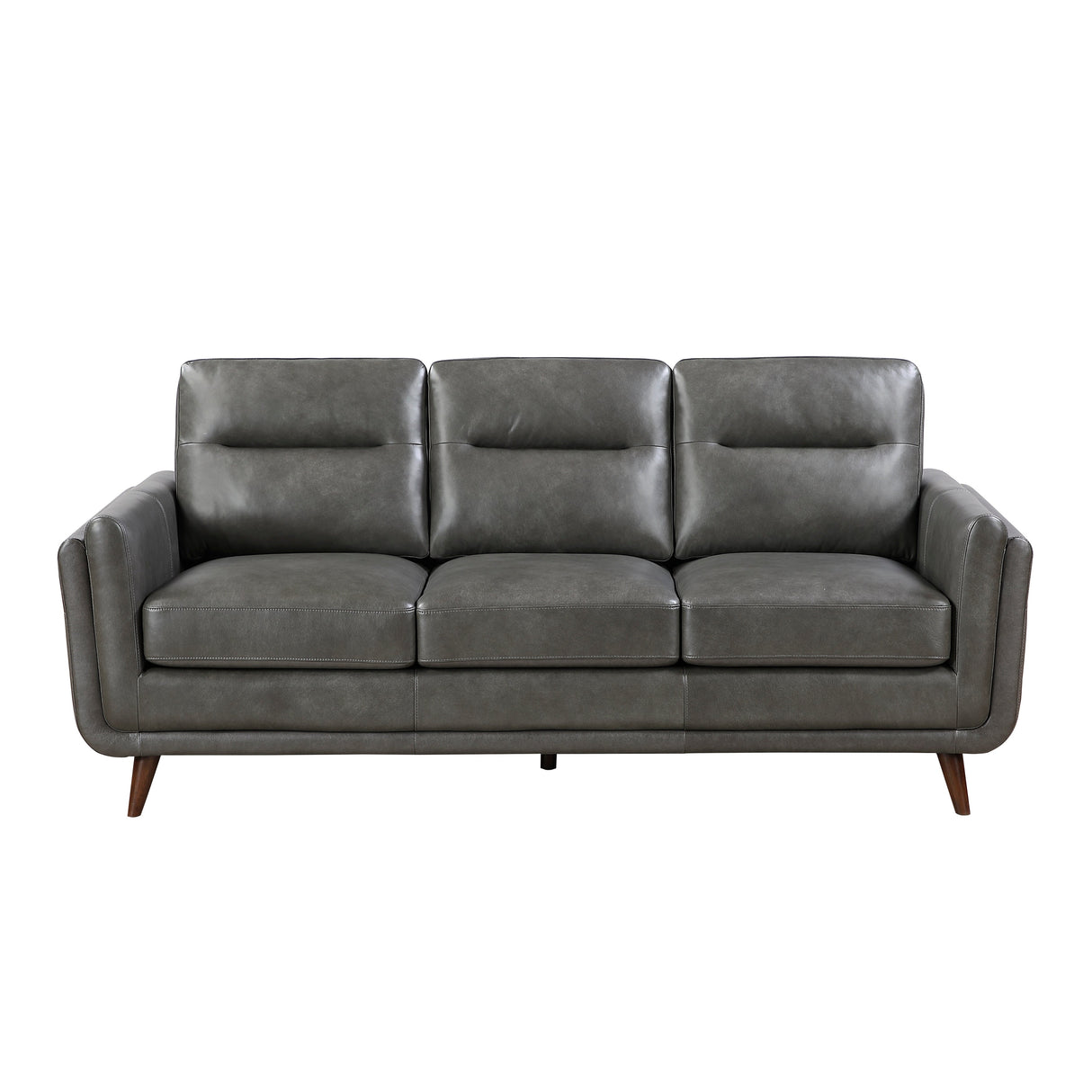 Slate Dark Gray Leather Loveseat by Homelegance at Eve Furniture