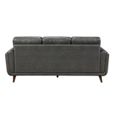 Slate Dark Gray Leather Loveseat by Homelegance at Eve Furniture
