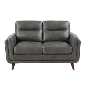 Slate Dark Gray Leather Loveseat by Homelegance at Eve Furniture