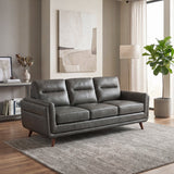 Slate Dark Gray Leather Sofa by Homelegance at Eve Furniture