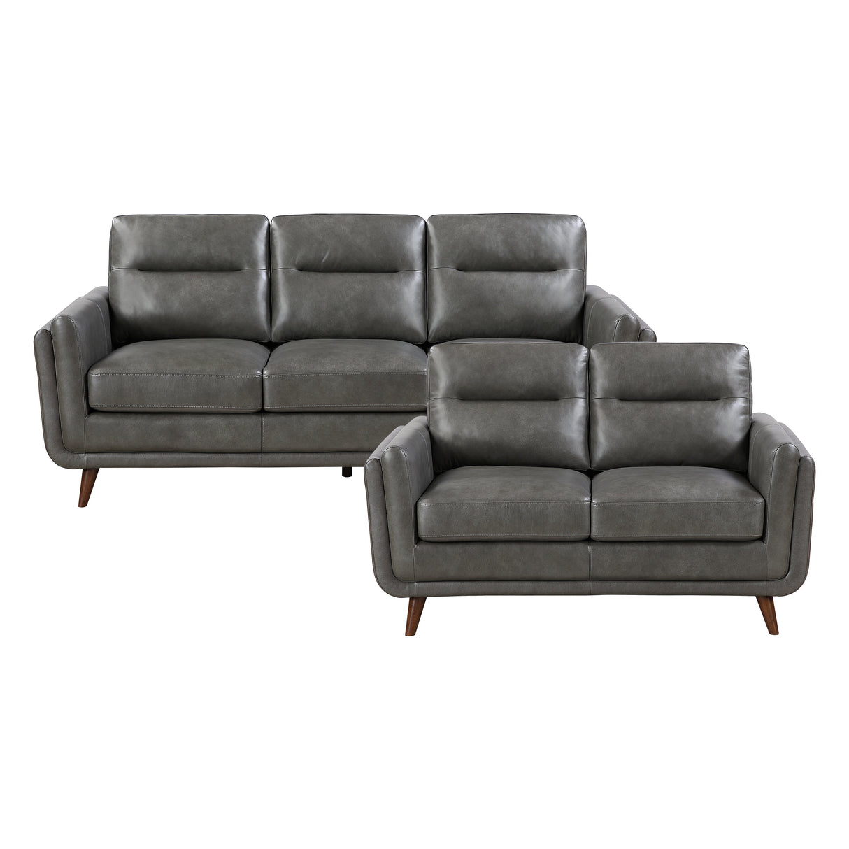 Slate Dark Gray Leather Sofa by Homelegance at Eve Furniture