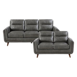 Slate Dark Gray Leather Sofa by Homelegance at Eve Furniture