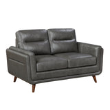 Slate Dark Gray Leather Sofa by Homelegance at Eve Furniture