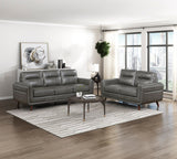 Slate Dark Gray Leather Sofa by Homelegance at Eve Furniture