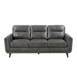 Slate Dark Gray Leather Sofa by Homelegance at Eve Furniture