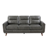 Slate Dark Gray Leather Sofa by Homelegance at Eve Furniture