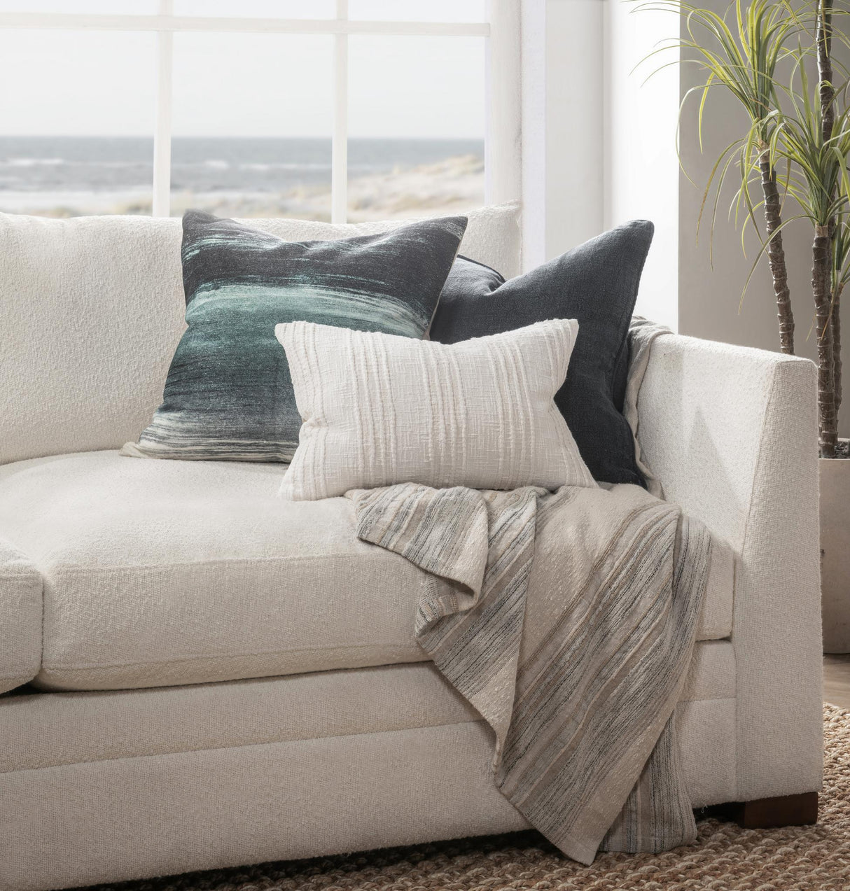 SLD Bedford Ganache Linen 22x22 Throw Pillow (Set of 2) by Classic Home at Eve Furniture