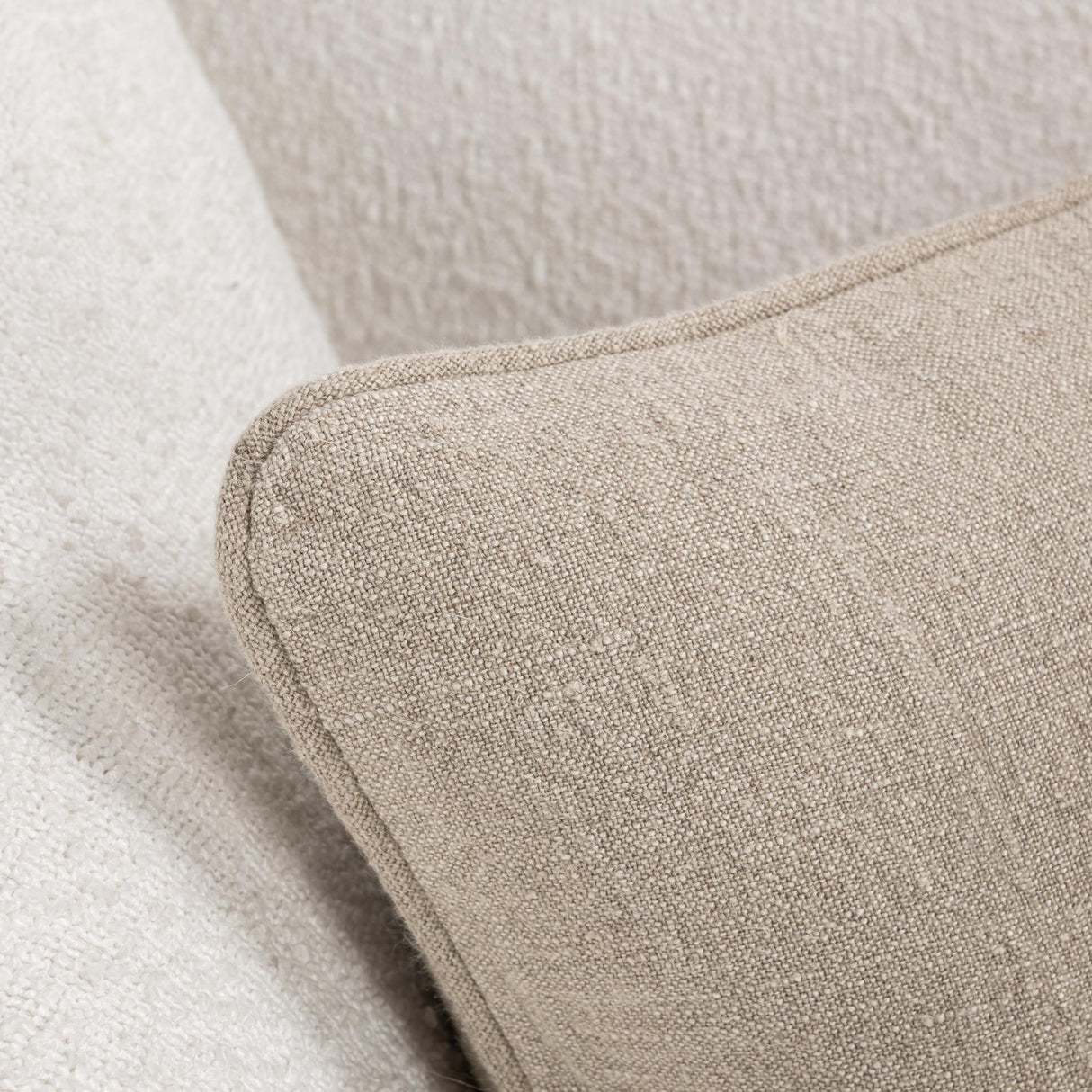 SLD Bedford Natural Linen 22x22 Throw Pillow (Set of 2) by Classic Home at Eve Furniture