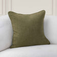 SLD Bedford Olive Green Linen 22x22 Throw Pillow (Set of 2) by Classic Home at Eve Furniture