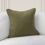 SLD Bedford Olive Green Linen 22x22 Throw Pillow (Set of 2) by Classic Home at Eve Furniture