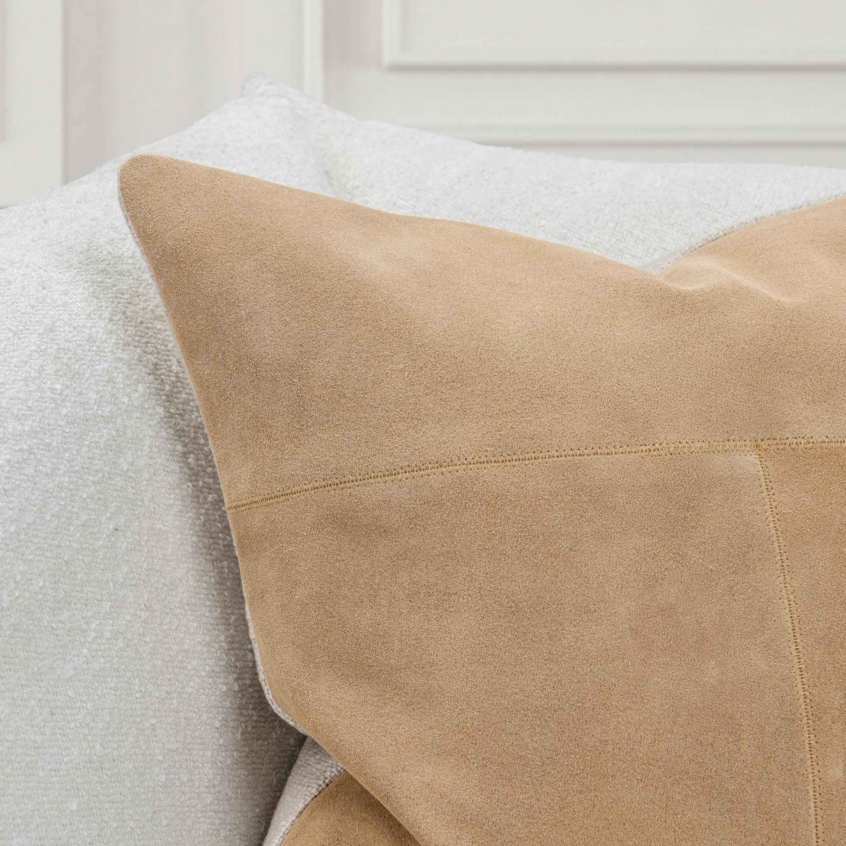 SLD Clemson Brown Suede Biscotti 22x22 Throw Pillow (Set of 2) by Classic Home at Eve Furniture