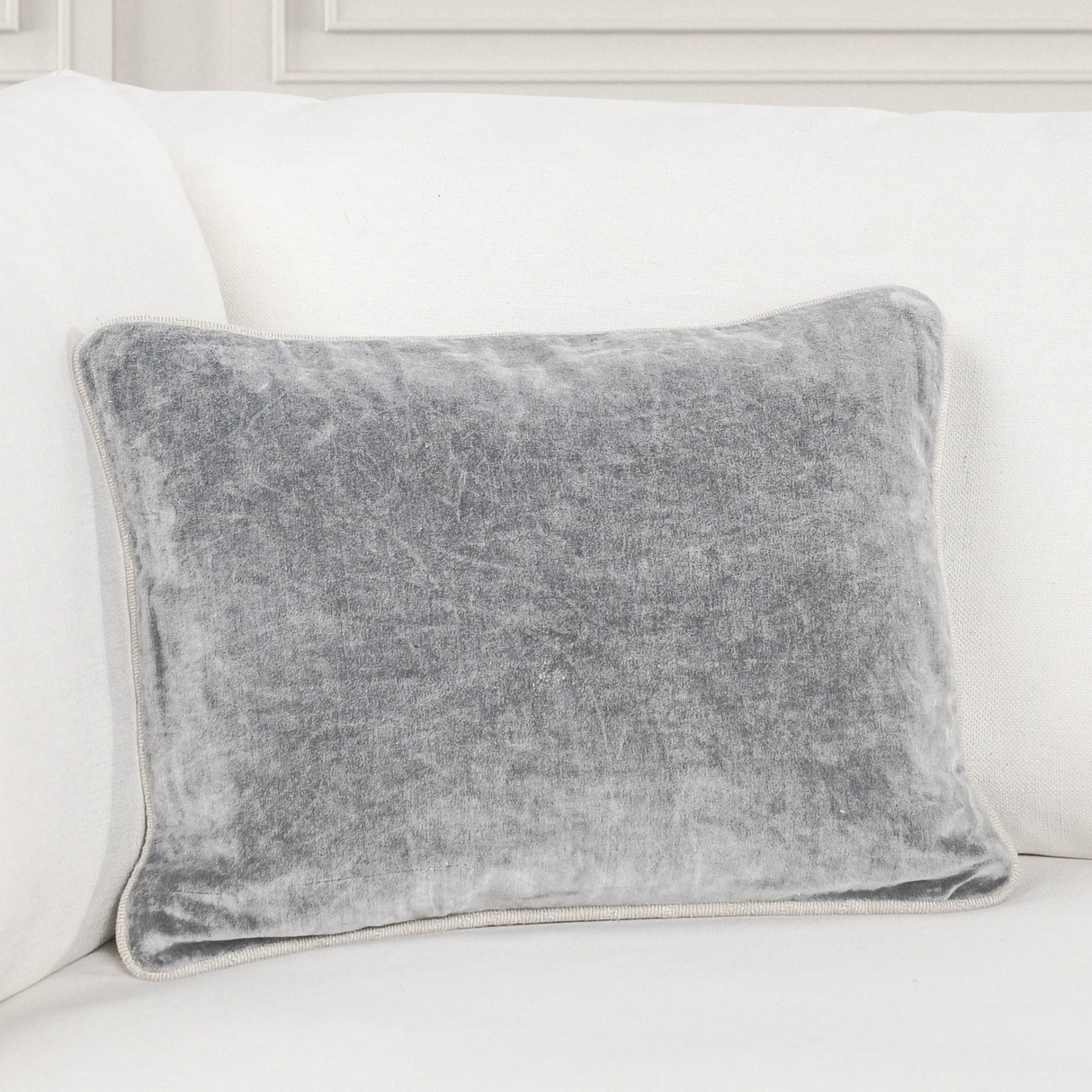 SLD Heirloom Stone Gray Velvet Multiple Sizes Throw Pillow (Set of 2) by Classic Home at Eve Furniture