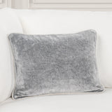SLD Heirloom Stone Gray Velvet Multiple Sizes Throw Pillow (Set of 2) by Classic Home at Eve Furniture