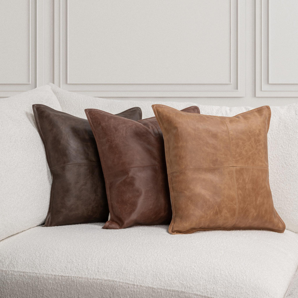 SLD Leather Dumont Chestnut Multiple Sizes Throw Pillow (Set of 2) by Classic Home at Eve Furniture