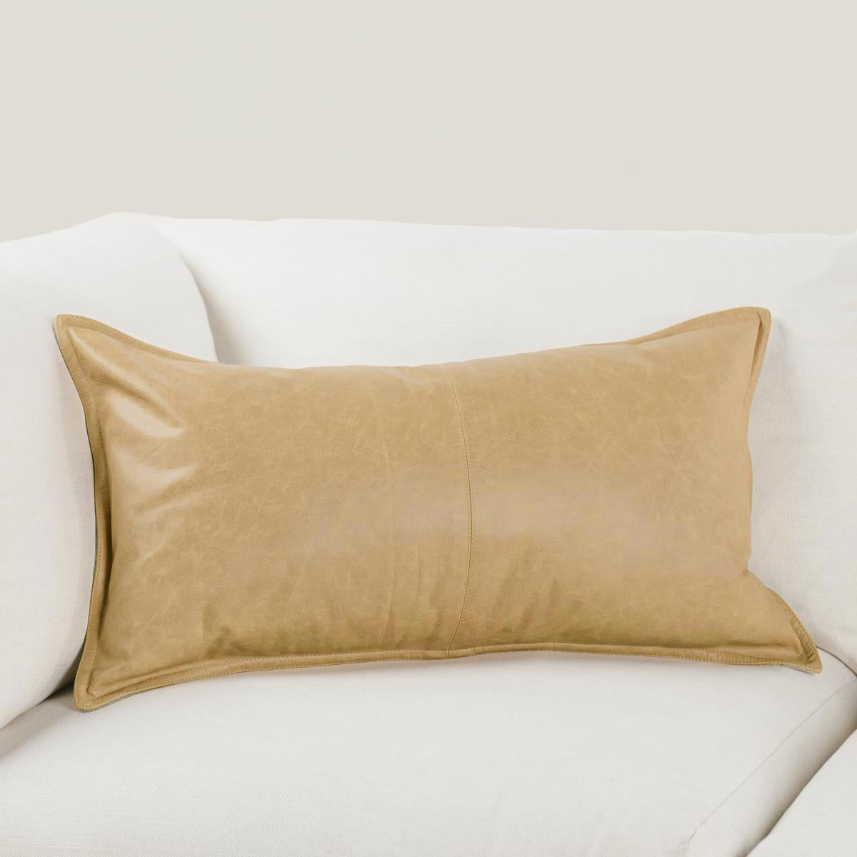 SLD Leather Golden Wheat Multiple Sizes Throw Pillow (Set of 2) by Classic Home at Eve Furniture