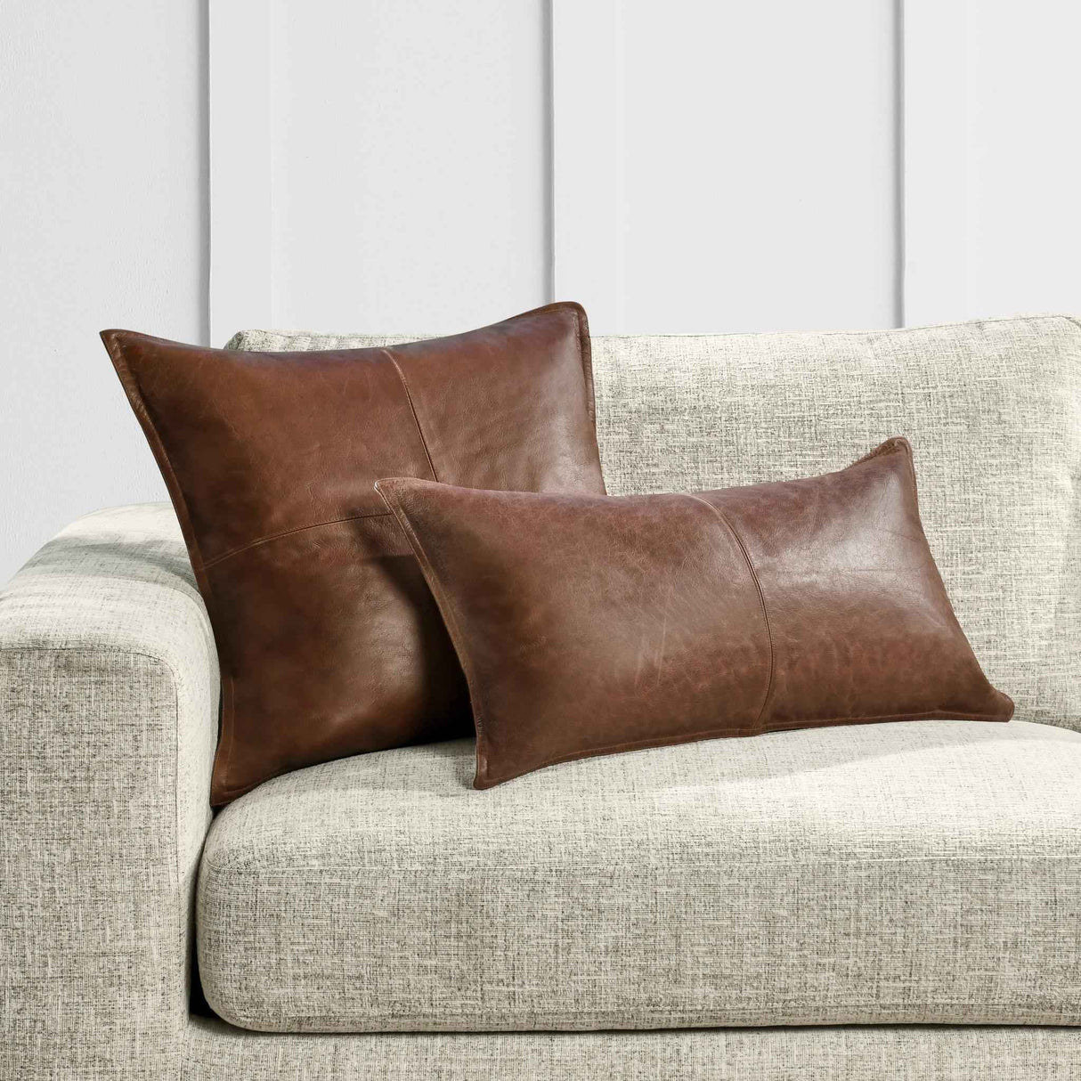 SLD Leather Kona Brown Multiple Sizes Throw Pillow (Set of 2) by Classic Home at Eve Furniture