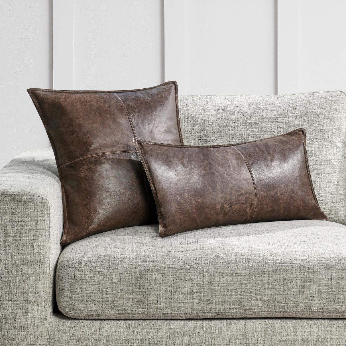 SLD Leather Parsons Cocoa Multiple Sizes Throw Pillow (Set of 2) by Classic Home at Eve Furniture