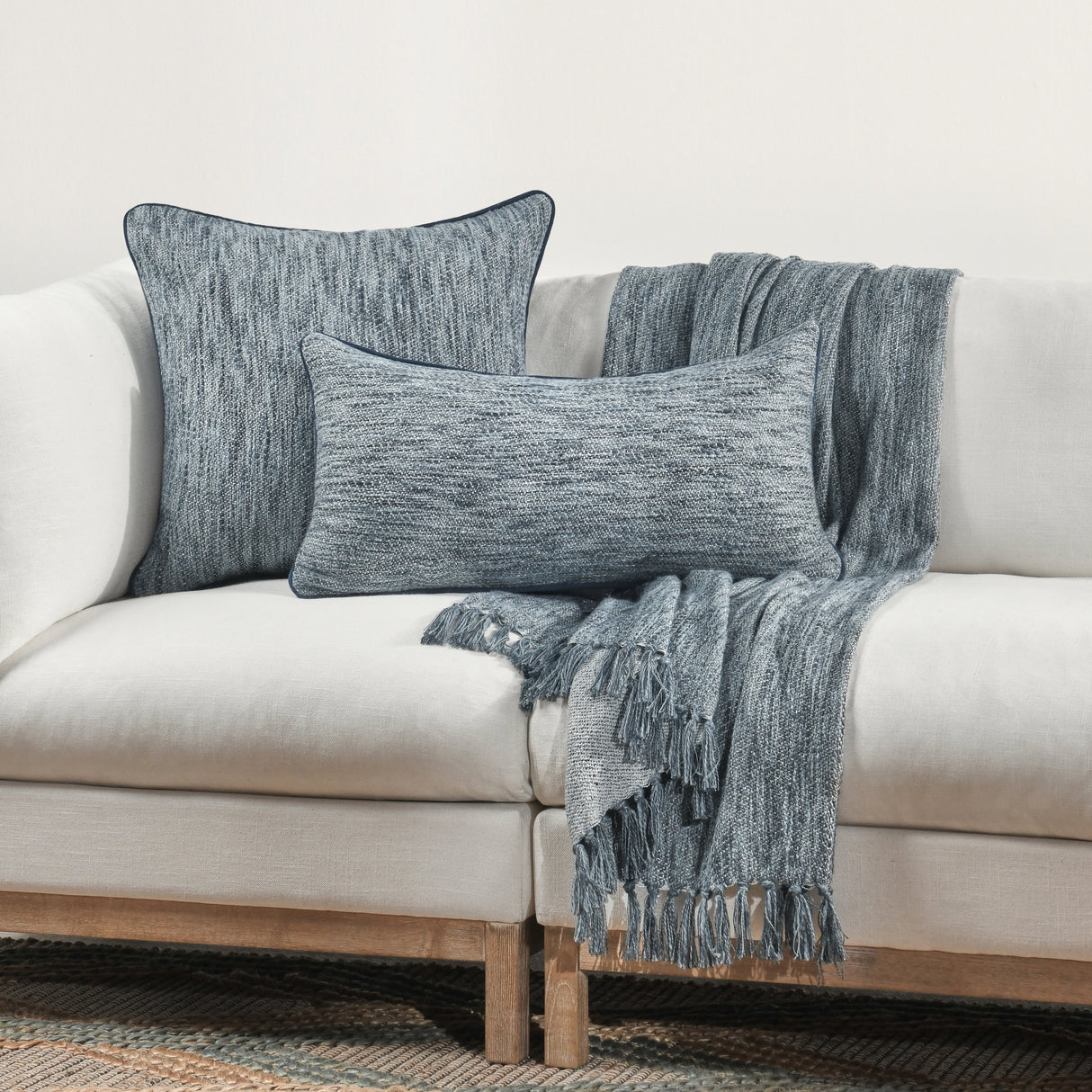 SLD Sharma Denim Blue Multiple Sizes Throw Pillow (Set of 2) by Classic Home at Eve Furniture