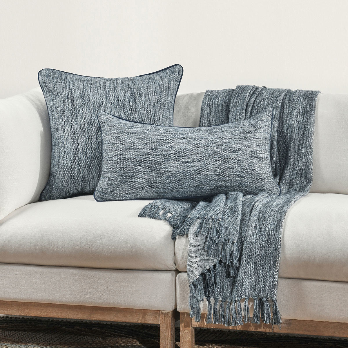 SLD Sharma Denim Blue Multiple Sizes Throw Pillow (Set of 2) by Classic Home at Eve Furniture
