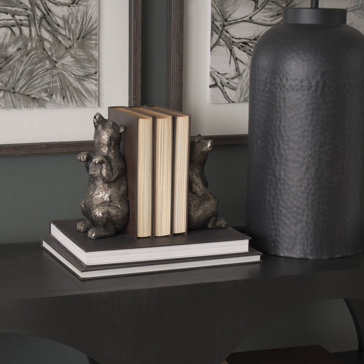 Sleuth (Set of 2) Grizzly Bear Bookends by Mercana at Eve Furniture