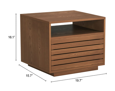 Slit Walnut Nightstand by Zuomod at Eve Furniture