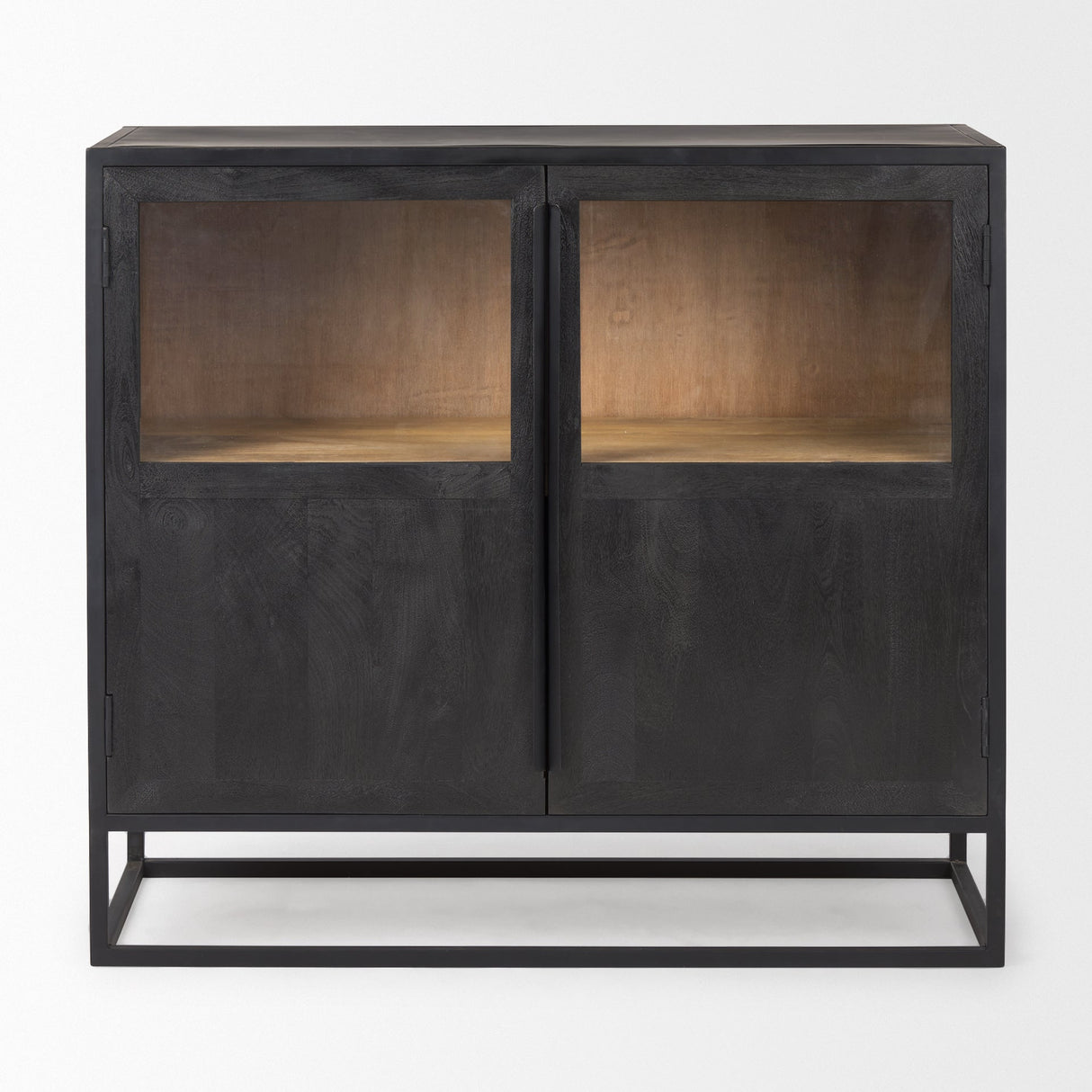 Sloan 40.0W Black Wood W/Black Metal Frame Accent Cabinet by Mercana at Eve Furniture