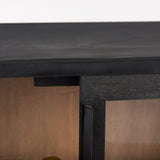 Sloan 40.0W Black Wood W/Black Metal Frame Accent Cabinet by Mercana at Eve Furniture