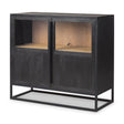 Sloan 40.0W Black Wood W/Black Metal Frame Accent Cabinet by Mercana at Eve Furniture