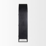 Sloan 42W x 80H Black Wood W/Black Metal Frame Arched Cabinet by Mercana at Eve Furniture