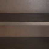 Sloan 42W x 80H Dark Brown Wood W/Black Metal Arched Curio Cabinet by Mercana at Eve Furniture