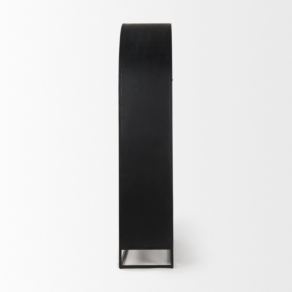 Sloan 47.5W x 85.5H Black Wood W/Black Metal Frame Arch Cabinet by Mercana at Eve Furniture