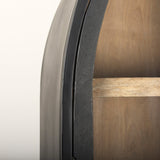 Sloan 47.5W x 85.5H Black Wood W/Black Metal Frame Arch Cabinet by Mercana at Eve Furniture