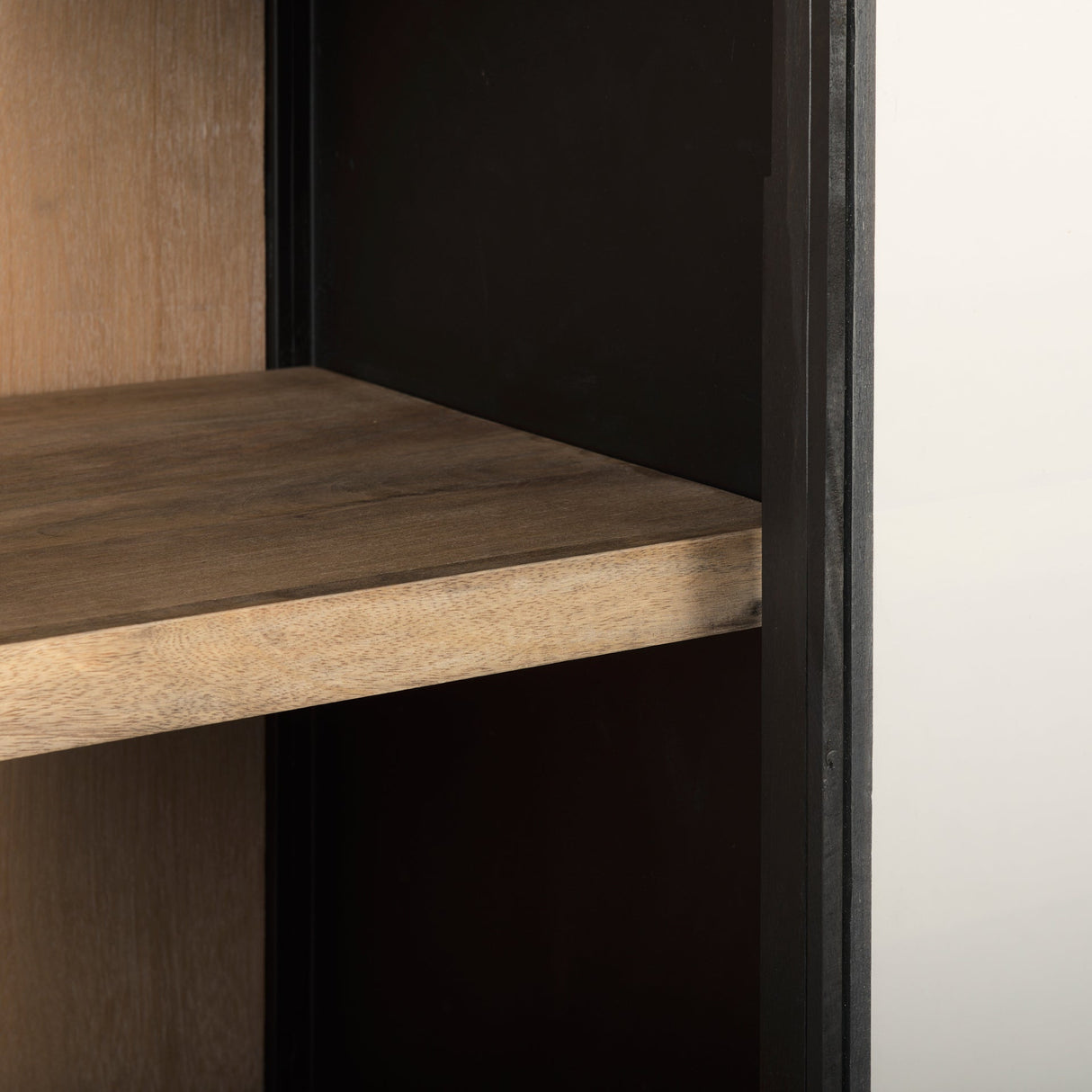 Sloan 47.5W x 85.5H Black Wood W/Black Metal Frame Arch Cabinet by Mercana at Eve Furniture