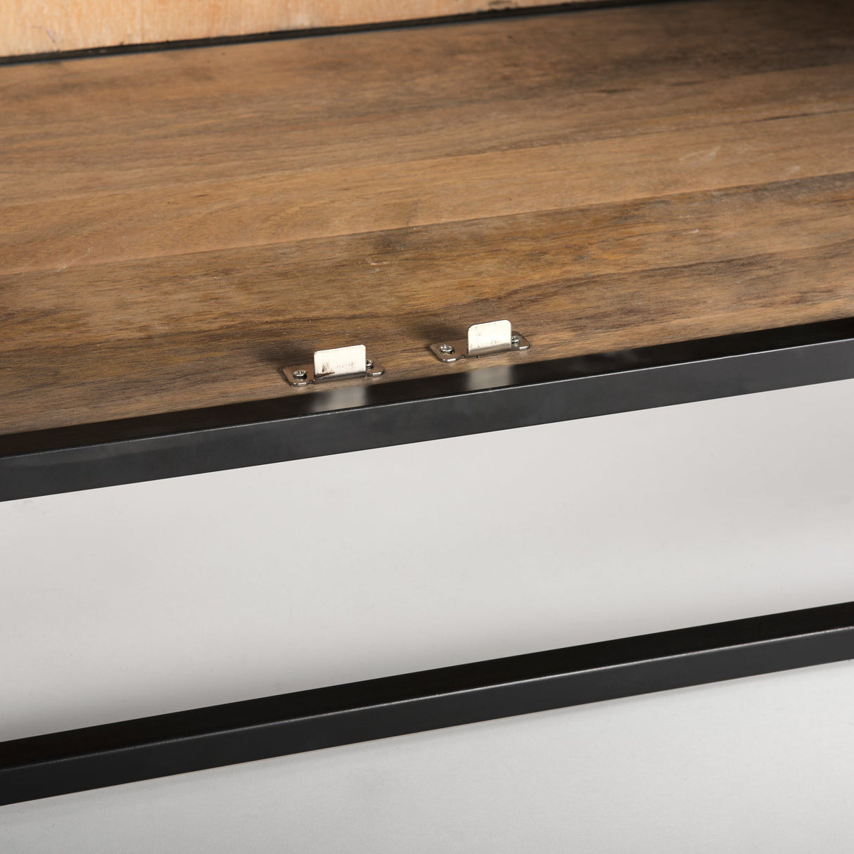Sloan 47.5W x 85.5H Black Wood W/Black Metal Frame Arch Cabinet by Mercana at Eve Furniture