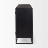 Sloan 80.0L x 17.0W x 36.0H Black Wood W/Black Metal Frame Sideboard by Mercana at Eve Furniture