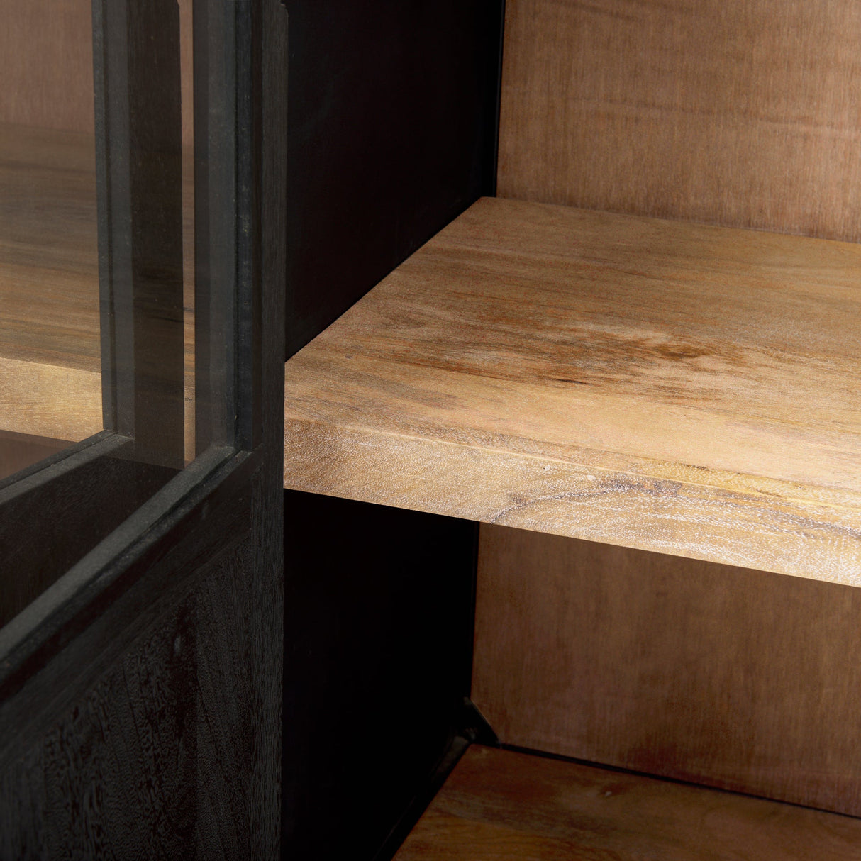 Sloan 80.0L x 17.0W x 36.0H Black Wood W/Black Metal Frame Sideboard by Mercana at Eve Furniture