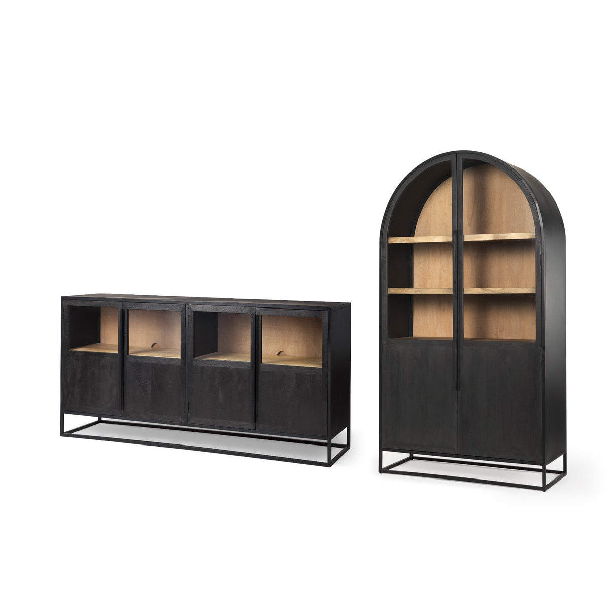 Sloan Black Arch Cabinet and Sideboard Package by Mercana at Eve Furniture