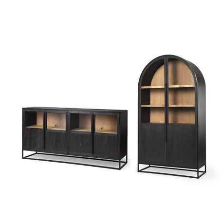 Sloan Black Arch Cabinet and Sideboard Package by Mercana at Eve Furniture