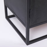 Sloan Black Wood W/Black Metal Frame Accent Cabinet by Mercana at Eve Furniture