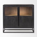 Sloan Black Wood W/Black Metal Frame Accent Cabinet by Mercana at Eve Furniture