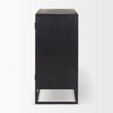 Sloan Black Wood W/Black Metal Frame Accent Cabinet by Mercana at Eve Furniture
