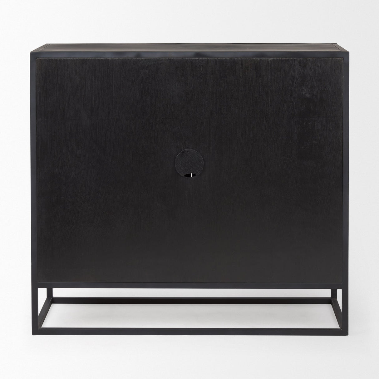 Sloan Black Wood W/Black Metal Frame Accent Cabinet by Mercana at Eve Furniture
